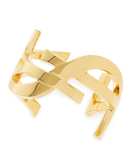 saint laurent golden ysl logo cuff bracelet|saint laurent ysl logo.